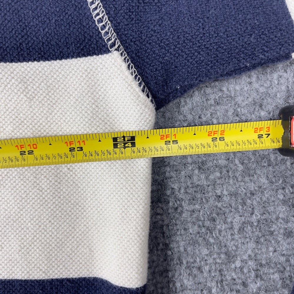 Nautica Quarter Zip Pullover Mens Large Blue White Striped Pique Vintage N-625 - Picture 4 of 6